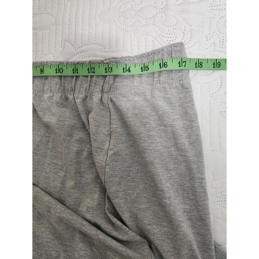 Ellos Knit Maxi Skirt Womens L 18/20 Elastic Waist Gray Side Slit Stretch Modest